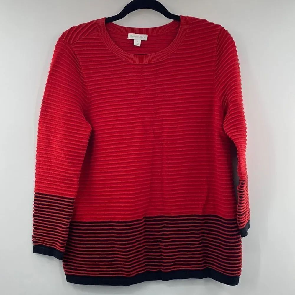 3For$20 Charter Club Red Ribbed sweater size medium